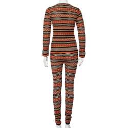 Pre Owned M Missoni Multicolor Patterned Knit Long Sleeve Sheer Top & Leggings M