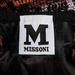 Pre Owned فستان ميدي إم ميزوني تريكو لوريكس متعدد الألوان برقبة واسعة بلا أكمام مقاس صغير - سمول