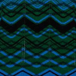 Pre Owned M Missoni Multicolor Patterned Knit Scoop Neck Sheath Dress M
