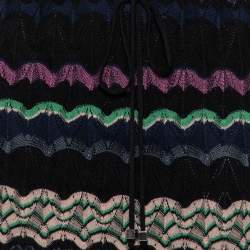 Pre Owned M Missoni Multicolor Patterned Knit Waist Tie Detail Midi Dress M