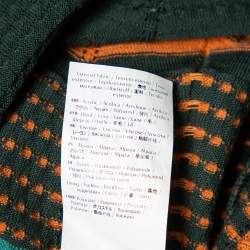 Pre Owned M Missoni Green & Orange Dot Patterned Knit Dress M