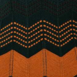 Pre Owned M Missoni Green & Orange Dot Patterned Knit Dress M