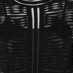 Pre Owned M Missoni Black Wave Patterned Knit High Neck Maxi Dress M