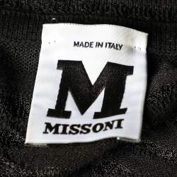 Pre Owned M Missoni Black Wave Patterned Knit High Neck Maxi Dress M