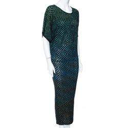 مملوكة مسبقًا M Missoni Multicolor Mesh Jacquard Knit Midi Dress S