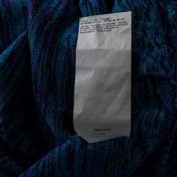 Pre Owned M Missoni Blue Lurex Knit Cap Sleeve Jumpsuit S