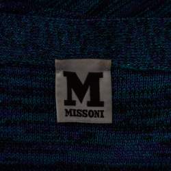 Pre Owned M Missoni Blue Lurex Knit Cap Sleeve Jumpsuit S