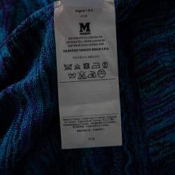 Pre Owned M Missoni Blue Lurex Knit Cap Sleeve Jumpsuit S