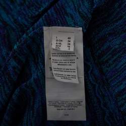 Pre Owned M Missoni Blue Lurex Knit Cap Sleeve Jumpsuit S