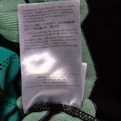 Pre Owned M Missoni Green Zig Zag Knit Flared Top M