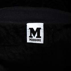 Pre Owned M Missoni Black Textured Knit Pencil Skirt S