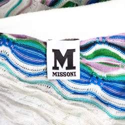 مملوكة مسبقًا M Missoni Multicolored Perforated Knit Short Sleeve Top M 