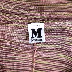 M Missoni Multicolored Cotton Knit Single Buttoned Blazer M