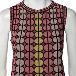 Pre Owned توب إم ميزوني تريكو لوريكس وردي نمط دوائر مقاس متوسط - ميديوم 