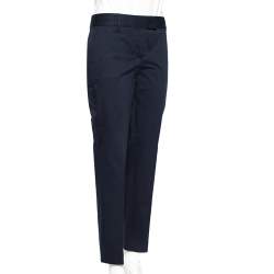 Pre Owned M Missoni Navy Blue Cotton Formal Trousers L