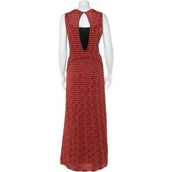مملوكة مسبقًا M Missoni Metallic Patterned Lurex Knit Sleeveless Maxi Dress M
