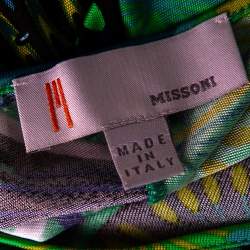 M Missoni Green Abstract Printed Jersey Embellished Detail Tunic M