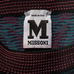 Pre Owned توب أم ميزوني بلا أكمام تريكو تجريدي وزهور متعدد الألوان مقاس متوسط