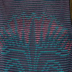 Pre Owned توب أم ميزوني بلا أكمام تريكو تجريدي وزهور متعدد الألوان مقاس متوسط