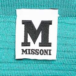 Pre Owned M Missoni Green Stripe Pattern Knit Mini Dress S