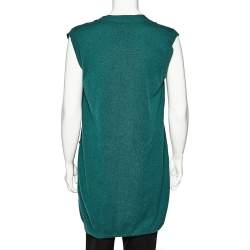 Pre Owned M Missoni Green Merino Wool & Angora Knit Sleeveless Sweater M