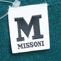 Pre Owned M Missoni Green Merino Wool & Angora Knit Sleeveless Sweater M