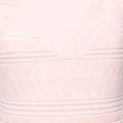 Pre Owned  فستان ميدي إم ميزوني تريكو وردي منقوش بلا أكمام مقاس متوسط - ميديوم