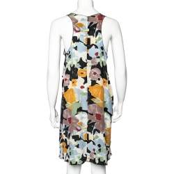 Pre Owned M Missoni Multicolor Floral Printed Silk Sequin Embellished Shift Dress M