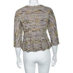 M Missoni Multicolored Lurex Knit Pleated Hem Detailed Jacket S