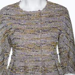M Missoni Multicolored Lurex Knit Pleated Hem Detailed Jacket S