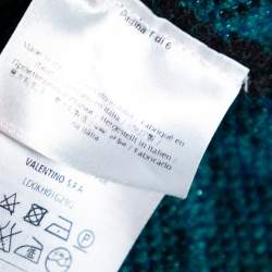 M Missoni Green Jacquard Knit Double Breasted Cape S