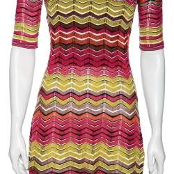 Pre Owned M Missoni Multicolored Knit Short Dress S