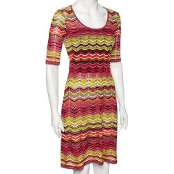 Pre Owned M Missoni Multicolored Knit Short Dress S