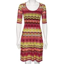Pre Owned M Missoni Multicolored Knit Short Dress S