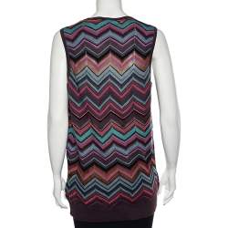 M Missoni Multicolored Perforated Knit Sleeveless Top XL