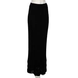 Pre Owned M Missoni Black Wool Knit Maxi Skirt M