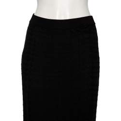 Pre Owned M Missoni Black Wool Knit Maxi Skirt M