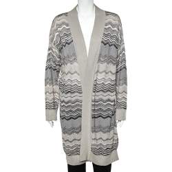 مملوكة مسبقًا كارديجان إم ميزوني تريكو رصاصي طويل مقاس متوسط - ميديوم