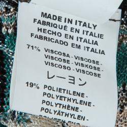 Pre Owned M Missoni Multicolor Lurex Knit Fringed Sleeve Dress S