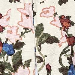 Pre Owned M Missoni Cream Watercolor Floral Printed Canvas Hook Front Long Jacket M