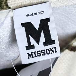 Pre Owned M Missoni Cream Watercolor Floral Printed Canvas Hook Front Long Jacket M