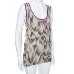 M Missoni Multicolored Patterned Knit Sleeveless Top M