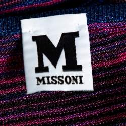 Pre Owned M Missoni Multicolored Lurex Knit V-Neck Top M