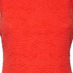 مملوكة مسبقًا فستان إم ميزوني جاكار مورد وردي بلا أكمام مقاس متوسط (ميديوم)