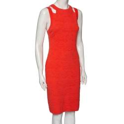 مملوكة مسبقًا فستان إم ميزوني جاكار مورد وردي بلا أكمام مقاس متوسط (ميديوم)