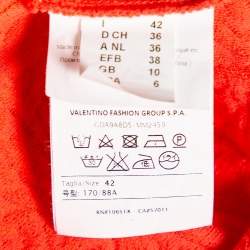 مملوكة مسبقًا فستان إم ميزوني جاكار مورد وردي بلا أكمام مقاس متوسط (ميديوم)