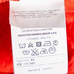 مملوكة مسبقًا فستان إم ميزوني جاكار مورد وردي بلا أكمام مقاس متوسط (ميديوم)