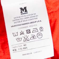 مملوكة مسبقًا فستان إم ميزوني جاكار مورد وردي بلا أكمام مقاس متوسط (ميديوم)