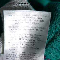 Pre Owned بلوزة ام ميزوني تريكو منقوش أخضر وأبيض بنمط واسع  مقاس صغير - سمول