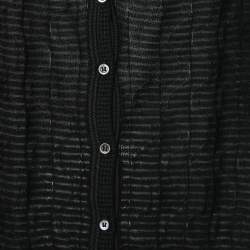 Pre Owned M Missoni Black Patterned Knit Oversized Short Cardigan XL